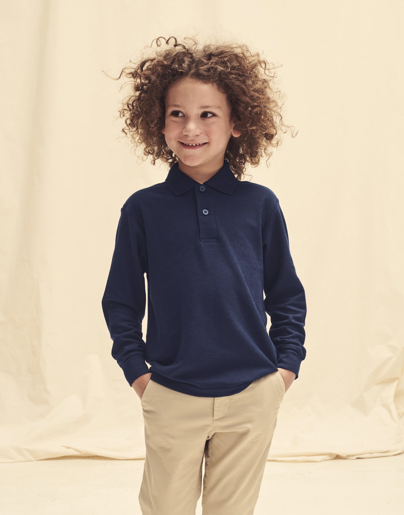 Polo manche longue Fruit of the loom 165 g/m² (couleur)